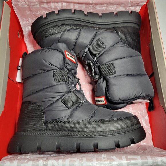 Hunter Shoes - Hunter Women's Moon Lug Sole Insulated Waterproof Snow Booties in Black